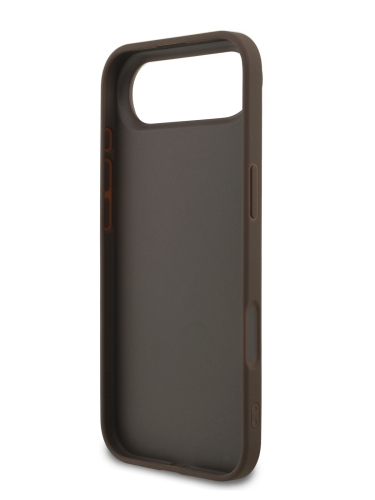 Guess для iPhone Air чехол PU 4G Big metal logo Hard + Pearl Hand Strap Brown