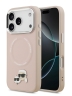Karl Lagerfeld для iPhone 17 Pro чехол PU NFT Karl & Choupette heads Metal pin & Cam Hard Pink (MagSafe)