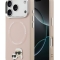 Karl Lagerfeld для iPhone 17 Pro чехол PU NFT Karl & Choupette heads Metal pin & Cam Hard Pink (MagSafe)