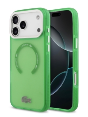 Lacoste для iPhone 17 Pro Max чехол ShockProof Lacquer Metal logo Hard Frosted Green (MagSafe)
