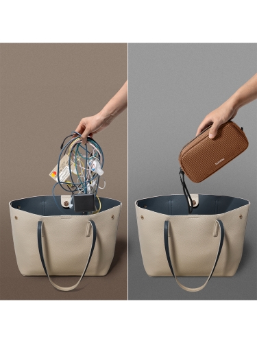 Tomtoc Travel сумка для аксессуаров Light-T12 Electronic Accessory Pouch S 1L Brown