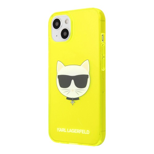 Чехол Karl Lagerfeld TPU FLUO Choupette Hard для iPhone 13, желтый