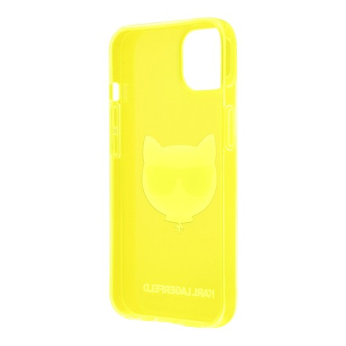 Чехол Karl Lagerfeld TPU FLUO Choupette Hard для iPhone 13, желтый