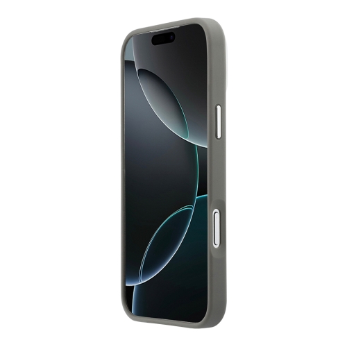 Lacoste для iPhone 17 Pro Max чехол PU Grained Metal Foil logo & Cam Hard Grey/Silver (MagSafe)