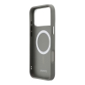 Lacoste для iPhone 17 Pro Max чехол PU Grained Metal Foil logo & Cam Hard Grey/Silver (MagSafe)