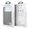 Lacoste для iPhone 17 Pro Max чехол PU Grained Metal Foil logo & Cam Hard Grey/Silver (MagSafe)