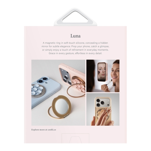 Uniq магнитный держатель COEHL LUNA Magnetic Suction Kickstand with Mirror Cloud Pink
