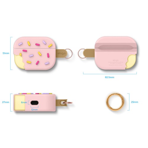 Чехол Elago Unique Ice Cream Hang case для AirPods Pro, розовый