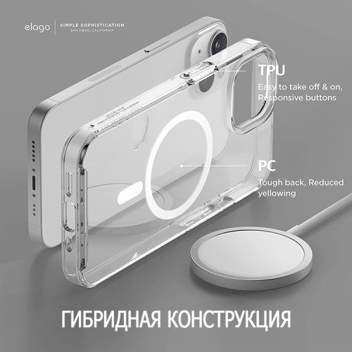Чехол Elago MagSafe HYBRID для iPhone 14 Plus, прозрачный