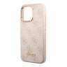 Чехол Guess PU 4G Script metal logo Hard для iPhone 14 Pro Max, розовый
