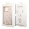 Чехол Guess PU 4G Script metal logo Hard для iPhone 14 Pro Max, розовый