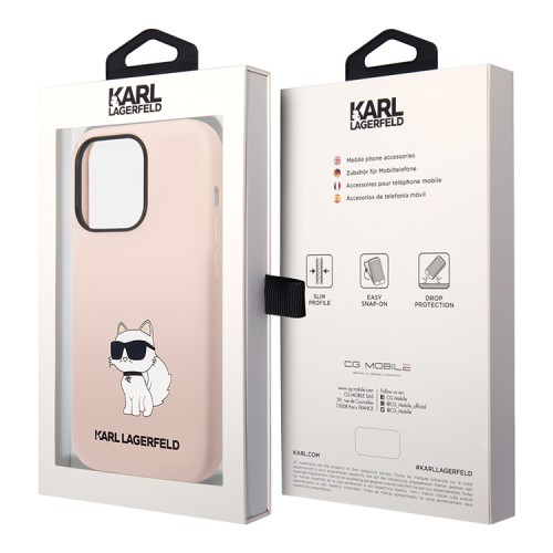 Чехол Lagerfeld Liquid silicone NFT Choupette Hard для iPhone 14 Pro Max, розовый
