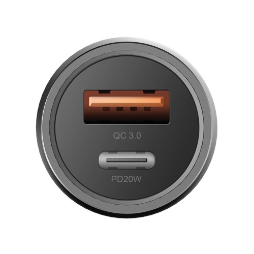 Автомобильное зарядное EnergEA Alu Drive PD20+ Kit USB-C PD/USB QC3.0 + кабель Nyloflex USB-A/USB-C (1.5 м)