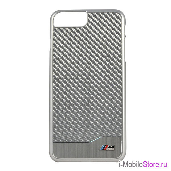Чехол BMW M-Collection Aluminium Carbon для iPhone 7 Plus/8 Plus, серебристый