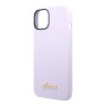 Чехол Guess Liquid Silicone Gold Metal logo для iPhone 14 Plus, фиолетовый