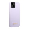 Чехол Guess Liquid Silicone Gold Metal logo для iPhone 14 Plus, фиолетовый