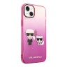 Чехол Lagerfeld Karl & Choupette Hard Gradient для iPhone 14, розовая рамка