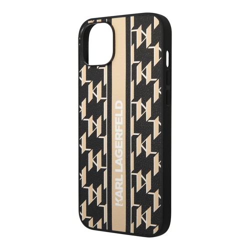Чехол Lagerfeld PU Monogram Vertical logo Hard для iPhone 14 Plus, коричневый