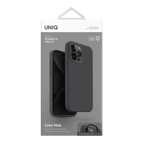 Uniq для iPhone 15 Pro Max чехол LINO Grey (Magsafe)