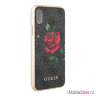 Чехол Guess Flower desire 4G Hard roses для iPhone X/XS, серый
