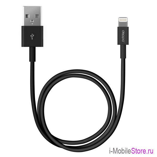 Deppa Lightning/USB (1.2 м), черный 72115