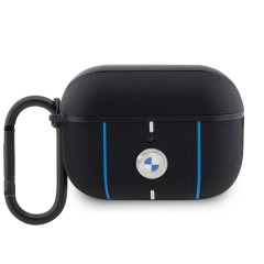 BMW для Airpods Pro 2 чехол Signature leather Hot stamp lines Black