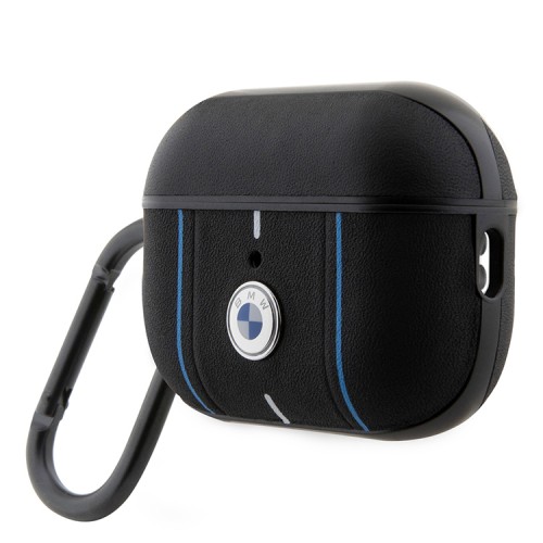 BMW для Airpods Pro 2 чехол Signature leather Hot stamp lines Black