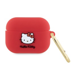 Hello Kitty для Airpods Pro чехол Liquid silicone 3D Rubber Kitty Head Fuchsia