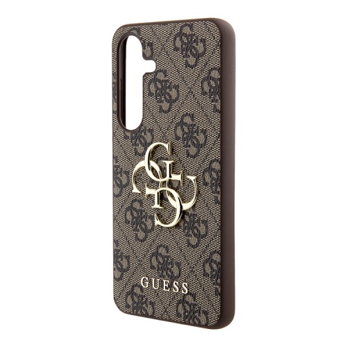 Guess для Galaxy S24+ чехол PU 4G Big metal logo Hard Brown