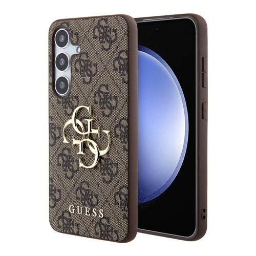 Guess для Galaxy S24+ чехол PU 4G Big metal logo Hard Brown