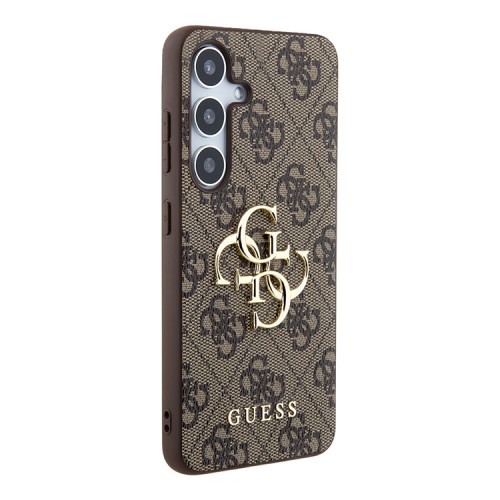 Guess для Galaxy S24+ чехол PU 4G Big metal logo Hard Brown