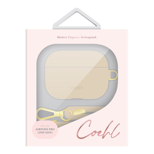 Uniq для Airpods Pro 2 чехол COEHL Haven with handstrap Cream