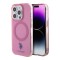 U.S. Polo для iPhone 15 Pro чехол PC/TPU Double Horse logo Hard Pink (MagSafe)