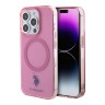 U.S. Polo для iPhone 15 Pro чехол PC/TPU Double Horse logo Hard Pink (MagSafe)