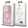 U.S. Polo для iPhone 15 Pro чехол PC/TPU Double Horse logo Hard Pink (MagSafe)