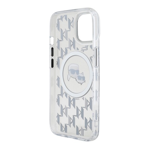 Karl Lagerfeld для iPhone 15 чехол PC/TPU Monogram NFT Karl & Choup Metal Camera прозрачный (MagSafe)