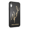 Чехол Karl Lagerfeld Double layer Karl signature Hard Glitter для iPhone XR, черный