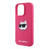 Karl Lagerfeld для iPhone 16 Pro чехол Liquid Silicone NFT Choupette Fuchsia (MagSafe)