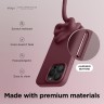 Elago для iPhone 15 Pro Max чехол Soft silicone (Liquid) Burgundy (MagSafe)