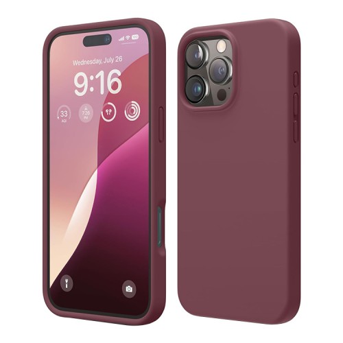 Elago для iPhone 16 Pro чехол Soft silicone (Liquid) Burgundy