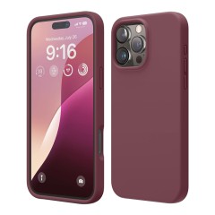 Elago для iPhone 16 Pro чехол Soft silicone (Liquid) Burgundy