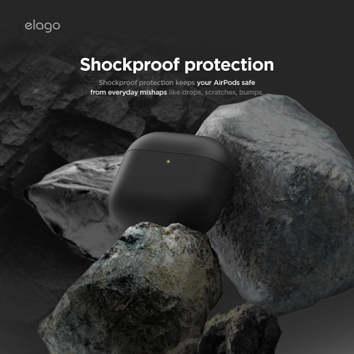 Elago для AirPods 4 чехол Liquid silicone case Black