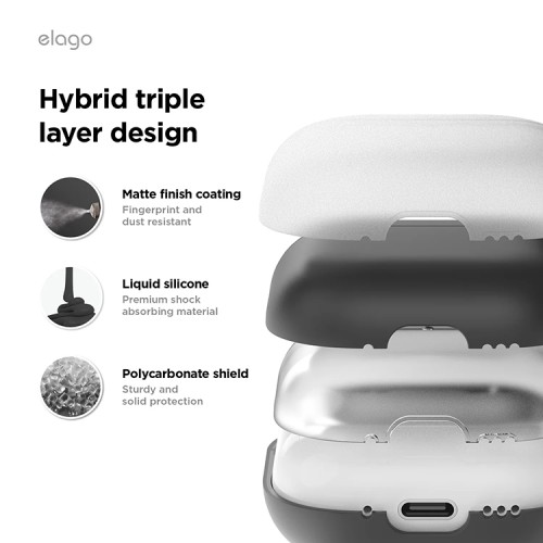 Elago для AirPods 4 чехол Liquid silicone case Black