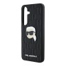 Karl Lagerfeld для Galaxy S25 чехол PU Grained Monogram NFT Karl metal Head Hard Black