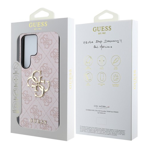 Guess для Galaxy S25 Ultra чехол PU 4G Big metal logo Hard Pink