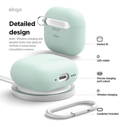 Elago для AirPods 4 чехол Liquid Hybrid Hang case Mint
