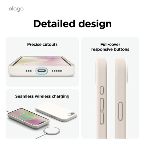 Elago для iPhone 16e чехол Soft silicone (Liquid) Stone
