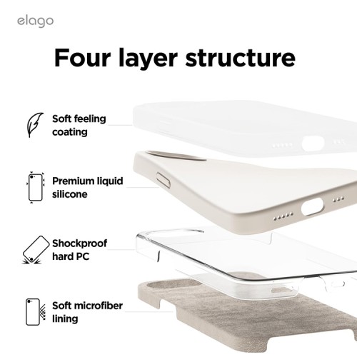 Elago для iPhone 16e чехол Soft silicone (Liquid) Stone