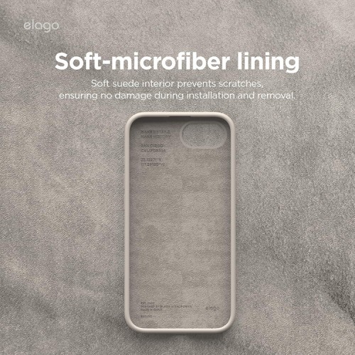 Elago для iPhone 16e чехол Soft silicone (Liquid) Stone