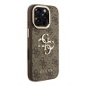 Guess для iPhone 16 Pro Max чехол PU 4G Big metal logo and Camera Stand Hard Brown